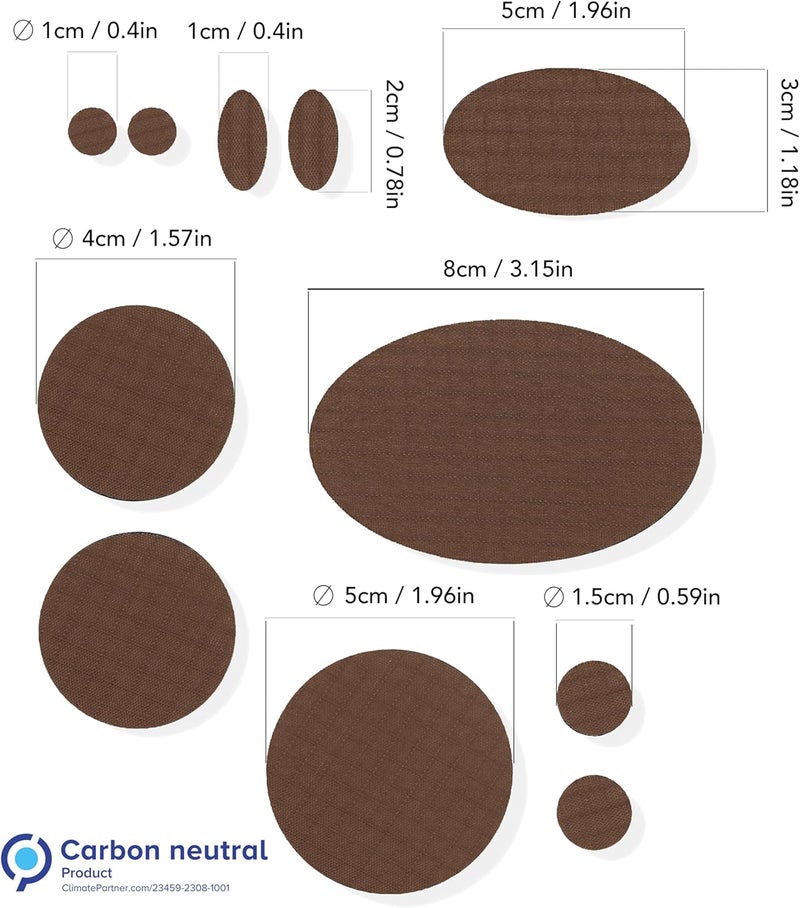 aZengear Repair Patches for Jackets, Tent, Shoe Toe, Air Mattress, Inflatables, PVC Gear - Waterproof, Self-Adhesive, Tear-Cold-Heat-Resistant, Down Puffer Coat (11 Pieces, Brown) - Image 3